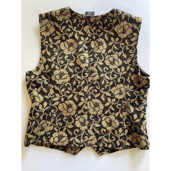 Vintage A Liz Claiborne Collection Petite Tapestry Vest Women's Petite Sz 8 - Picture 6 of 12